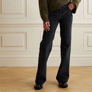 Nili Lotan Celia corduroy bootleg pants, dark gray, size 4